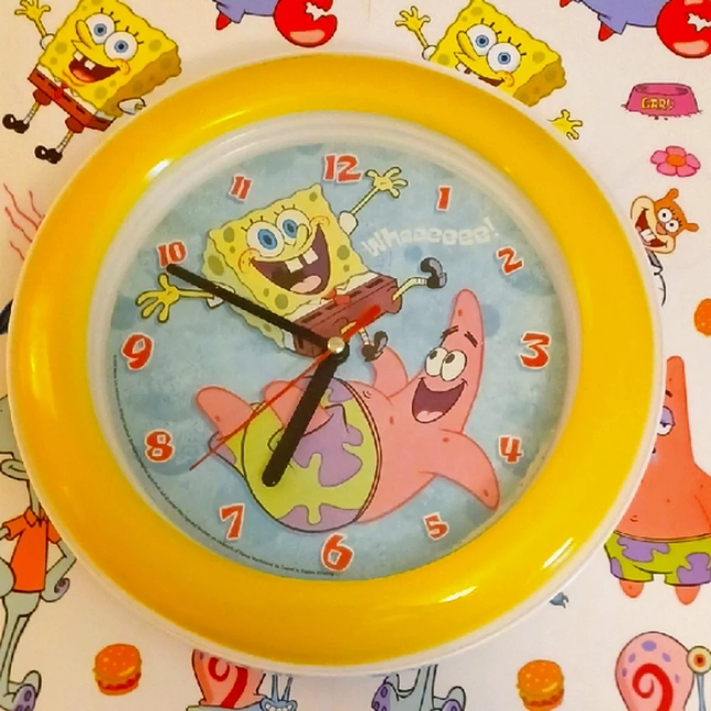 SpongeBob Squarepants Yellow and Blue Wall Clock